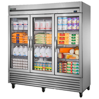 True T-72G-HC~FGD01 78-Inch 3-Section Commercial Glass Door Refrigerator