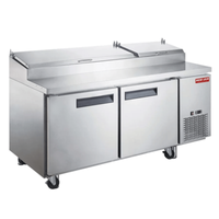 New Air NPT-070-PI 70-Inch Two-Door Commercial Refrigerated Pizza Prep Table