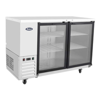 Atosa SBB59GGRAUS1 57-3/4" Shallow Depth Glass Door Back Bar Refrigerator