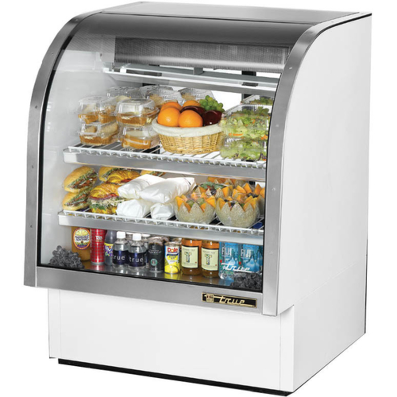 True Refrigeration TCGG-36-HC-LD 36-1/4" Curved Glass Service Deli Merchandiser