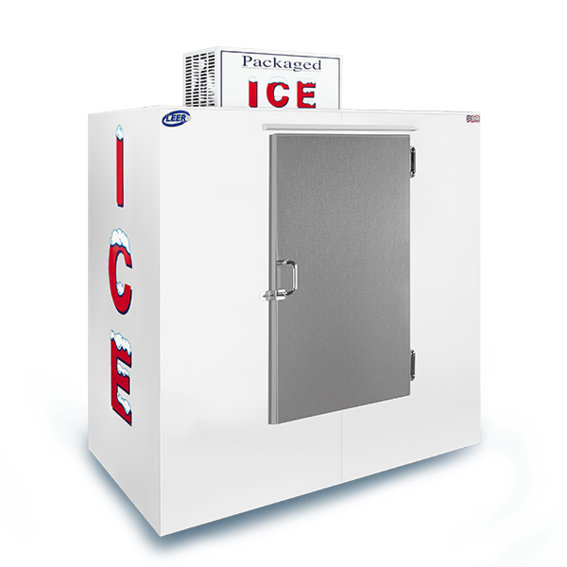 Leer L065UASP 65 Cu. Ft. Solid Door Outdoor Ice Merchandiser