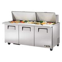 True TSSU-72-30M-B-ST-HC 72-Inch 3-Door Mega Top Sandwich and Salad Prep Table