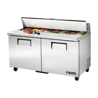 True TSSU-60-16-HC 60-Inch 2-Door Refrigerated Sandwich and Salad Prep Table