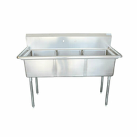 EFI SI818-3NC 59-Inch Stainless Steel 3-Compartment Commercial Sink