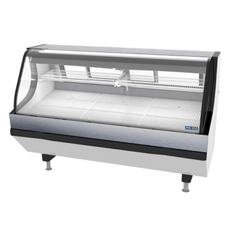 Imbera Cooling MCSC 80W 78-Inch Curved Glass Red Meat Deli Display Case