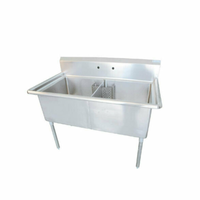EFI SI824-2N 54.5-Inch Double Compartment Heavy-Duty Pot Sink