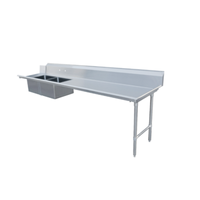 Omcan 48494 120-Inch Right-to-Left Straight Soiled Dishtable with Double Sinks