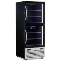 Minus Forty 22-UDGH-L2-BK-BI-FS 30-Inch Glass Door Hybrid Refrigerator-Freezer Merchandiser