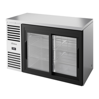 True Refrigeration TBR52-RISZ1-L-S-11-1 52-Inch Stainless Steel Sliding Glass Door Back Bar Refrigerator