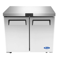 Atosa MGF36FGR 36-3/8" Two-Door Undercounter Commercial Freezer, 8.7 Cu. Ft.