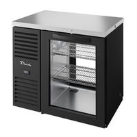 True 36-Inch Black Pass-Thru Glass Door Back Bar Cooler (TBR36-PTSZ1-L-B-G-G-1)