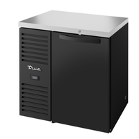 True TBR36-RISZ1-L-B-S-1 36-Inch Black Solid Door Back Bar Refrigerator with Stainless Top