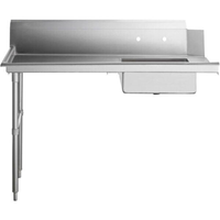 Omcan 28485 48-Inch Commercial Right-Side Soiled Dish Table with Sink
