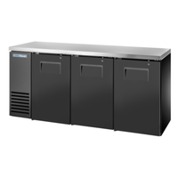 True Refrigeration TBB24-72-3S-Z1-SFT-B-1 72-Inch Solid Door Back Bar Refrigerator in Black