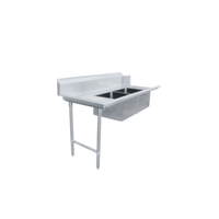 Omcan 48485 Left-to-Right 72-Inch Straight Soiled Dishtable with Dual Sinks