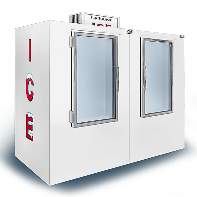 Leer TD155UAGP 155 Cu. Ft. Glass Door Indoor Ice Merchandiser - 96-Inch