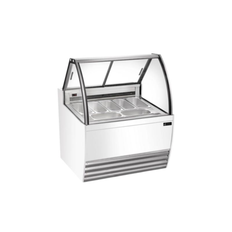 EFI FIGCW-4252 41.4-Inch White Gelato Display Case with Curved Glass
