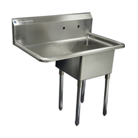Thorinox TSS-1821-L18 Commercial One-Compartment Sink with 18-Inch Left Drainboard