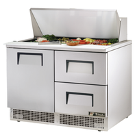 True TFP-48-18M-D-2-HC 48" Mega Top Sandwich and Salad Prep Table with Door and Drawers