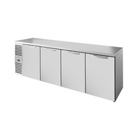 True Refrigeration TBR108-RISZ1-L-S-SSSS-1 108-Inch Stainless Steel Solid Door Back Bar Refrigerator