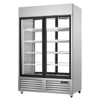 New Air NSGR-48-PT 48-Inch Double Glass Door Pass-Thru Refrigerator - 83.7 Cu. Ft.