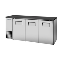 True TBB24-72-3S-Z1-BST-S-1 72-1/8" Solid Door Commercial Back Bar Cooler