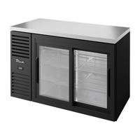 True TBR52-RISZ1-L-B-11-1 52-Inch Black Sliding Glass Door Back Bar Refrigerator