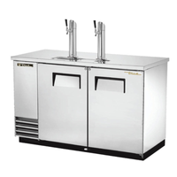 True TDD-2-S-HC 58.88-Inch Stainless Steel Dual-Tap Commercial Kegerator