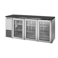 True Refrigeration TBB24-72-3G-Z1-BST-S-1 72-Inch 3-Glass Door Back Bar Cooler, Stainless Steel