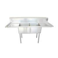 EFI SI818-2BC 72-Inch Two-Compartment Commercial Sink with Dual Drainboards