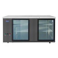 Atosa SBB69GGRAUS2 68-Inch Black 2-Glass Door Shallow Depth Back Bar Cooler