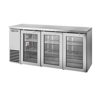 True Refrigeration TBB24-72-3G-Z1-SFT-S-1 72-Inch Stainless Steel Glass Door Back Bar Cooler