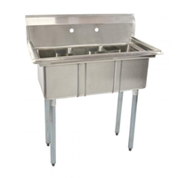 Omcan 39761 Compact 3-Compartment Stainless Steel Sink