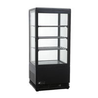 Vitrine réfrigérée en verre à quatre côtés noire de 2,9 pi³ EFI CGCM-1738-B
