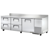 True TWT-93D-4-HC 93.25" 3-Section Refrigerated Worktop Counter