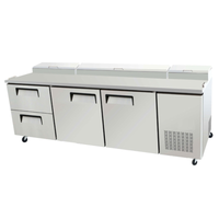 Table de préparation à pizza commerciale EFI CPDW2-93VC Versa-Chill de 236 cm avec portes et tiroirs