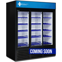 QBD CD69-HC 3-Door Sliding Glass Display Refrigerator - 78 Inch