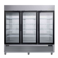 Réfrigérateur commercial à trois portes vitrées EFI C3-82GDSVC de 81,8 pouces - 77 pi³