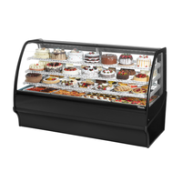 True Refrigeration TDM-R-77-GE/GE-B-W 77-Inch Curved Glass Bakery Merchandiser with Black Exterior