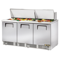 True TFP-72-30M 72-Inch Mega Top 3-Door Sandwich & Salad Prep Table