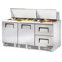 True Refrigeration TFP-72-30M-D-2 72-Inch Mega Top Sandwich and Salad Prep Table