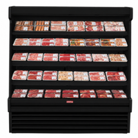 Howard-McCray SC-OM35E-8S-B-LED 99-Inch Black Open Refrigerated Packaged Meats Merchandiser