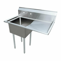 Omcan 43773 Heavy-Duty Single Compartment Pot Sink with Right Drainboard