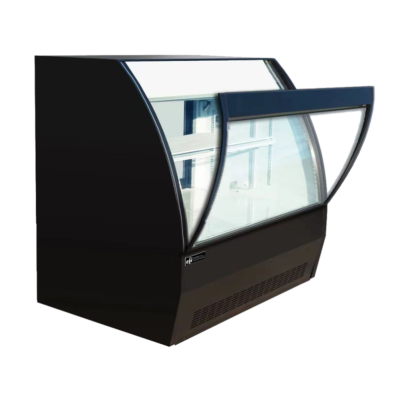 EFI CDC-1200B-F 47.2" Black Curved Glass Refrigerated Deli Showcase