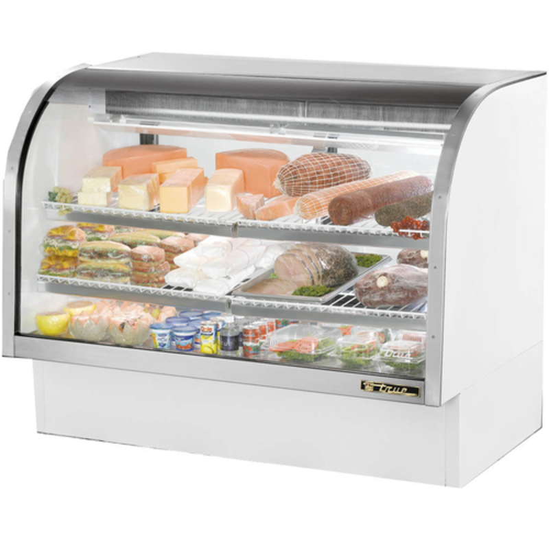 True TCGG-60-HC-LD 60.25-Inch Curved Front Refrigerated Deli Display Case