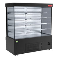 New Air NOM-59-S 59-Inch Black Stainless Open Air Merchandiser Refrigerator
