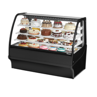True TDM-R-59-GE/GE-B-W 59-Inch Black Curved Glass Refrigerated Bakery Case