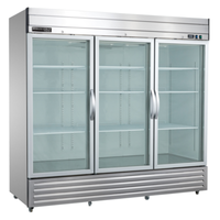 Maxx Cold MVR-72GDHC 81-Inch Three-Section Glass Door Commercial Refrigerator