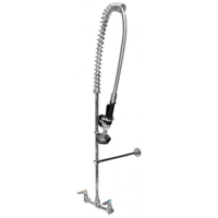 Omcan 22123 Stainless Steel Wall-Mounted Pre-Rinse Assembly with 44-Inch Hose