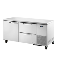 True Refrigeration TUC-67D-2-HC~SPEC3 67-Inch Deep Undercounter Fridge with Door and Drawers